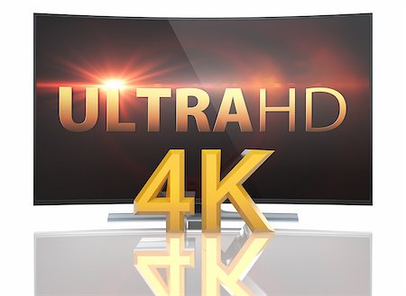 UltraHD Smart Tv with Curved screen on white background Foto de stock - Super Valor sin royalties y Suscripción, Código: 400-08341957