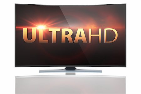UltraHD Smart Tv with Curved screen on white background Foto de stock - Super Valor sin royalties y Suscripción, Código: 400-08341958