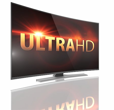 UltraHD Smart Tv with Curved screen on white background Foto de stock - Super Valor sin royalties y Suscripción, Código: 400-08341959