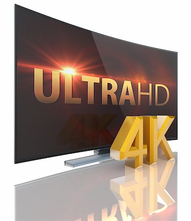 UltraHD Smart Tv with Curved screen on white background Foto de stock - Super Valor sin royalties y Suscripción, Código: 400-08341960