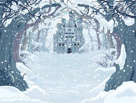 simsearch:400-05268458,k - Magic Fairy Tale Winter Princess Castle Stock Photo - Budget Royalty-Free & Subscription, Code: 400-08342046