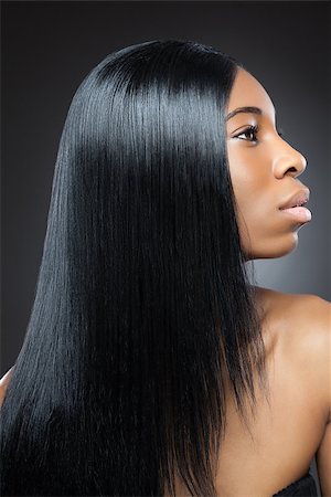 simsearch:400-06179308,k - Beautiful young black woman with long straight hair Stock Photo - Budget Royalty-Free & Subscription, Code: 400-08342118