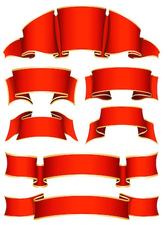 simsearch:400-08260320,k - Collection of 7 red ribbon. Vector illustration Photographie de stock - Aubaine LD & Abonnement, Code: 400-08342571