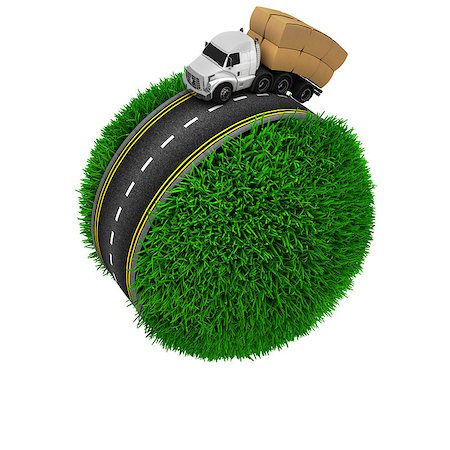 3D Render of Road around a grassy globe Stock Photo - Budget Royalty-Free & Subscription, Code: 400-08342754