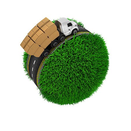 3D Render of Road around a grassy globe Stock Photo - Budget Royalty-Free & Subscription, Code: 400-08342753