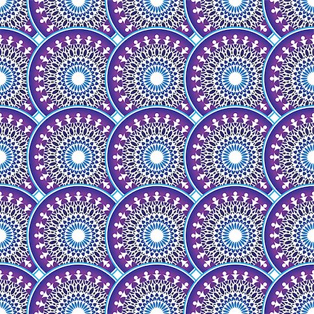 simsearch:400-06080425,k - Colorful vintage violet-blue-white seamless pattern with circles (vector) Stock Photo - Budget Royalty-Free & Subscription, Code: 400-08342803