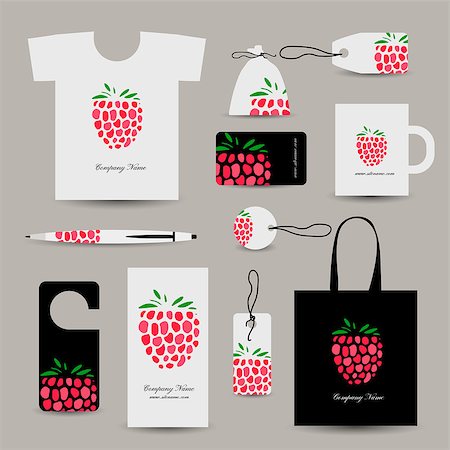 simsearch:400-09031869,k - Corporate business cards, strawberry design. Vector illustration Stockbilder - Microstock & Abonnement, Bildnummer: 400-08342931