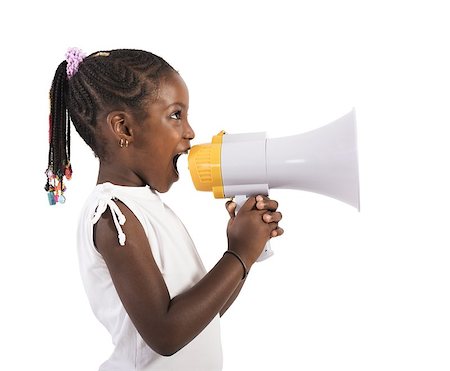 simsearch:400-09223567,k - Little girl screaming and shouting with megaphone Stock Photo - Budget Royalty-Free & Subscription, Code: 400-08342957