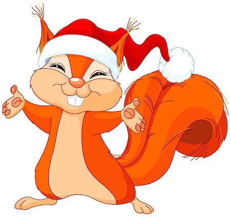 simsearch:400-08258875,k - Illustration of cute Christmas squirrel Stock Photo - Budget Royalty-Free & Subscription, Code: 400-08343251