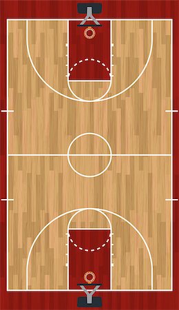 A realistic hardwood textured basketball court illustration. EPS 10. File contains transparencies. Stock Photo - Budget Royalty-Free & Subscription, Code: 400-08343480