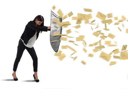 shield business - Businesswoman is protected with shield by letters Stock Photo - Budget Royalty-Free & Subscription, Code: 400-08343499