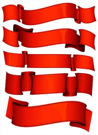 simsearch:400-08260320,k - Collection of 5 red ribbon. Vector illustration Photographie de stock - Aubaine LD & Abonnement, Code: 400-08343661