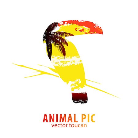 Double exposure illustration of toucan and palm trees Photographie de stock - Aubaine LD & Abonnement, Code: 400-08343876