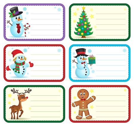 snowflake cookie - Christmas name tags collection 1 - eps10 vector illustration. Stock Photo - Budget Royalty-Free & Subscription, Code: 400-08343919