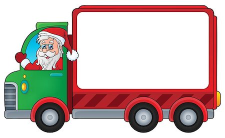 simsearch:400-08343929,k - Christmas theme delivery car image 3 - eps10 vector illustration. Foto de stock - Royalty-Free Super Valor e Assinatura, Número: 400-08343926