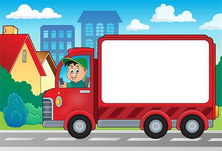 delivery driver hat - Delivery car theme image 4 - eps10 vector illustration. Stock Photo - Budget Royalty-Free & Subscription, Code: 400-08343935