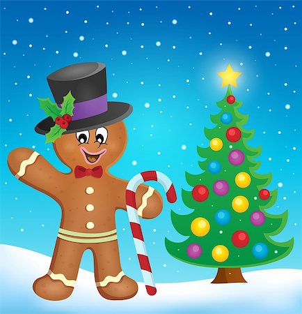 simsearch:400-08131561,k - Gingerbread man theme image 4 - eps10 vector illustration. Stockbilder - Microstock & Abonnement, Bildnummer: 400-08343945