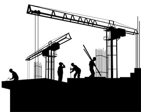 Vector illustration of a builders on a construction site Foto de stock - Royalty-Free Super Valor e Assinatura, Número: 400-08374047