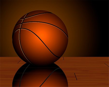 simsearch:400-04726815,k - Vector illustration of a basketball ball on parquet Stock Photo - Budget Royalty-Free & Subscription, Code: 400-08374049