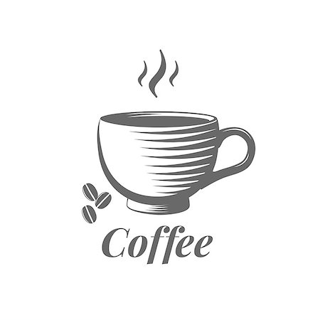deniskolt (artist) - Cup of coffee elegant vector illustration. Coffee beans Stock Photo - Budget Royalty-Free & Subscription, Code: 400-08374041
