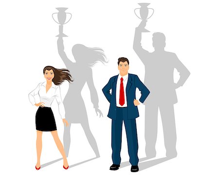 Vector illustration of a man and woman - business leaders Foto de stock - Royalty-Free Super Valor e Assinatura, Número: 400-08374053