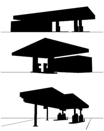 simsearch:640-02776941,k - Vector illustration of a three refueling station Photographie de stock - Aubaine LD & Abonnement, Code: 400-08374064