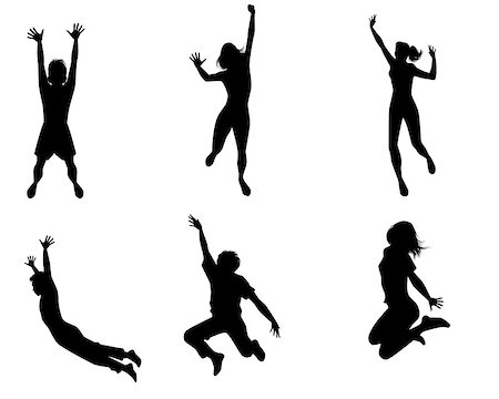 Vector illustration of a six jumping teenagers Fotografie stock - Microstock e Abbonamento, Codice: 400-08374104