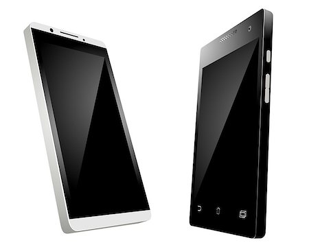 simsearch:400-08404609,k - Vector illustration of a two smartphones on white Foto de stock - Royalty-Free Super Valor e Assinatura, Número: 400-08374131