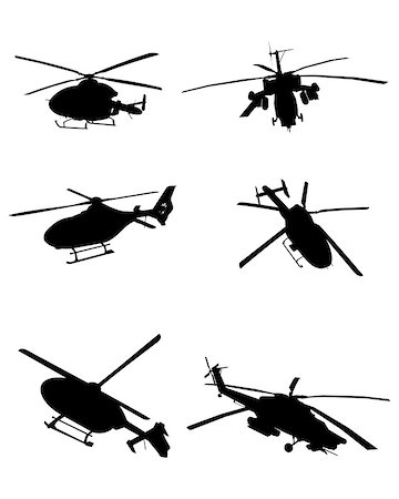 simsearch:400-09116929,k - Vector illustration image of a six helicopters set Stockbilder - Microstock & Abonnement, Bildnummer: 400-08374140