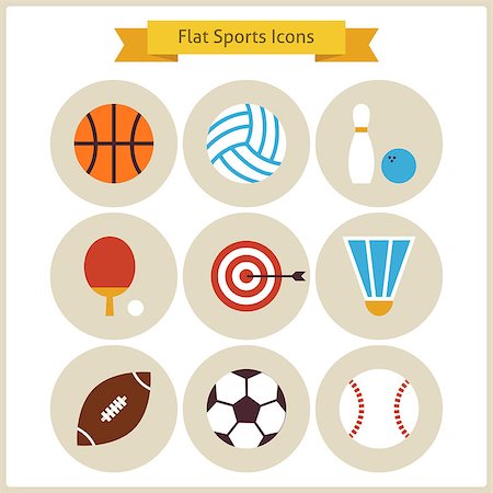 Flat Sport and Recreation Icons Set. Collection of Healthy lifestyle Sport Colorful Circle Icons. Sport Activities Competition and Team Sport Games Stock Photo - Budget Royalty-Free & Subscription, Code: 400-08374186