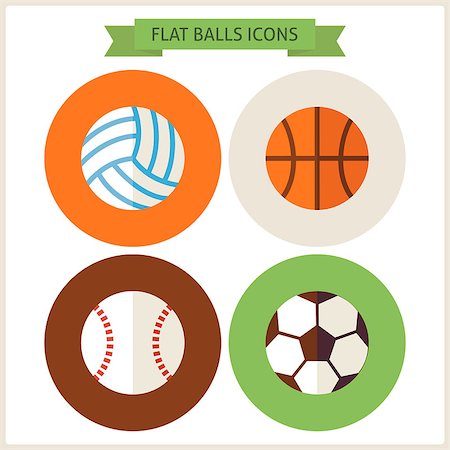 Flat Sport Balls Website Icons Set. Vector Illustration. Flat Circle Icons for web. Sport and Recreation. Collection of Healthy Lifestyle. Sports Balls. Sport Activities Competition and Team Sport Games Stock Photo - Budget Royalty-Free & Subscription, Code: 400-08374187