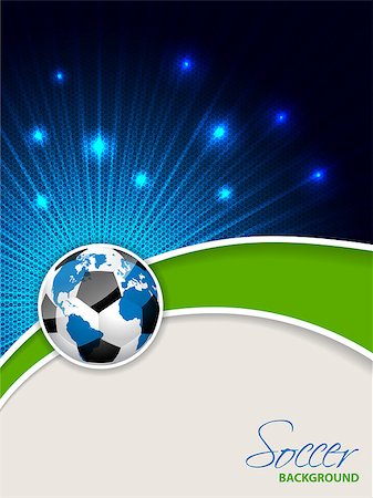 simsearch:400-08372849,k - Abstract soccer brochure template design with bursting map ball Stock Photo - Budget Royalty-Free & Subscription, Code: 400-08374309