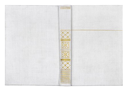 Vintage textile white cover book with golden ornament Stock Photo - Budget Royalty-Free & Subscription, Code: 400-08374370