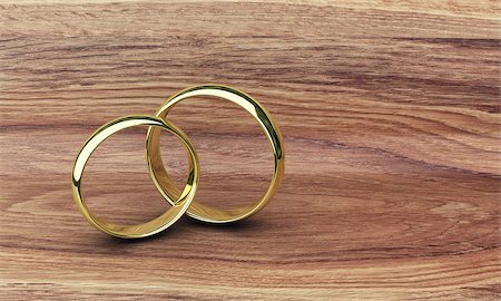 simsearch:400-04694901,k - Illustration of two gold rings on a wooden table Stock Photo - Budget Royalty-Free & Subscription, Code: 400-08374437