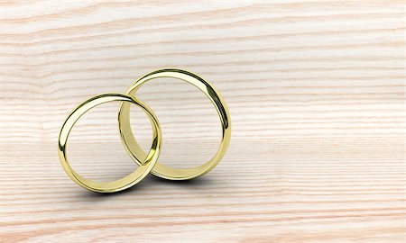 simsearch:400-04694901,k - Illustration of two gold rings on a wooden table Stock Photo - Budget Royalty-Free & Subscription, Code: 400-08374439