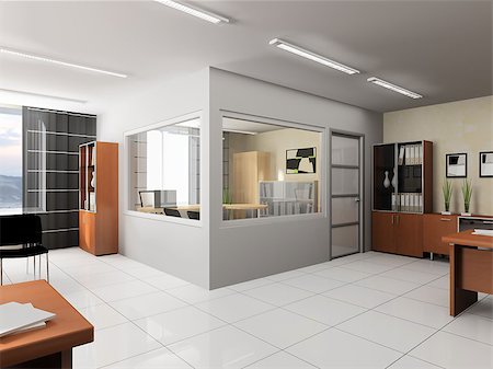 Office interior in modern style 3d rendering Foto de stock - Royalty-Free Super Valor e Assinatura, Número: 400-08374473