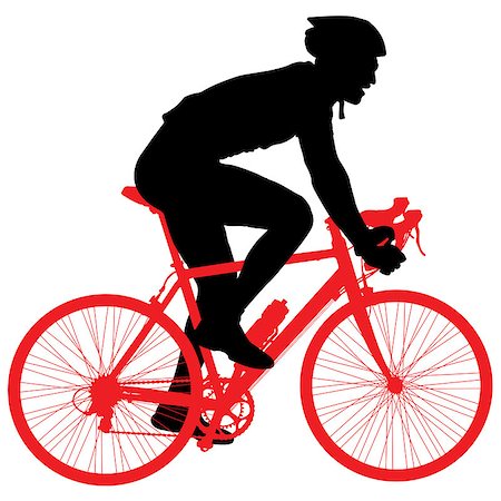 Silhouette of a cyclist male.  vector illustration. Stock Photo - Budget Royalty-Free & Subscription, Code: 400-08374574