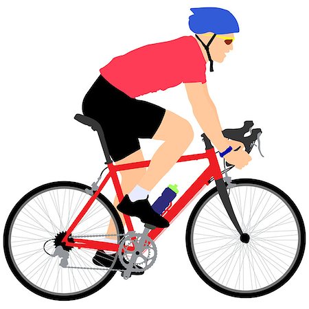 Silhouette of a cyclist male.  vector illustration. Stock Photo - Budget Royalty-Free & Subscription, Code: 400-08374572