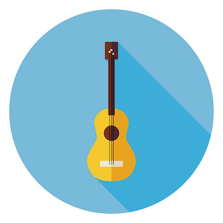 shadow acoustic guitar - Flat Acoustic String Guitar Circle Icon with Long Shadow. Musical Instrument Vector illustration. Playing the Guitar Object. Live Music. Stock Photo - Budget Royalty-Free & Subscription, Code: 400-08374678