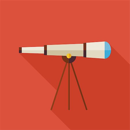 Flat Space Instrument Telescope Illustration with long Shadow. Technology Science Optical Measure Instrument Vector illustration. Science Astronomy Space Object. Sky Research Photographie de stock - Aubaine LD & Abonnement, Code: 400-08374698