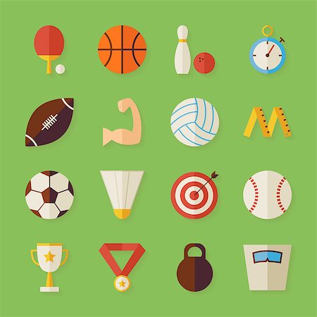 football court images - Flat Sport Recreation and Competition Objects Set with Shadow. Collection of Healthy lifestyle Fitness Dieting Items. Sport Activities Competition and Team Sport Games Stock Photo - Budget Royalty-Free & Subscription, Code: 400-08374699