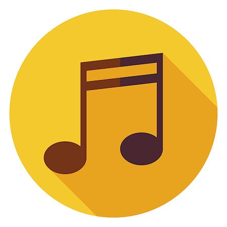 simsearch:400-07986632,k - Flat Music Sign Circle Icon with Long Shadow. Musical Note Vector illustration. Listening to Music Object. Play Music. Computer Music Player Stock Photo - Budget Royalty-Free & Subscription, Code: 400-08374692
