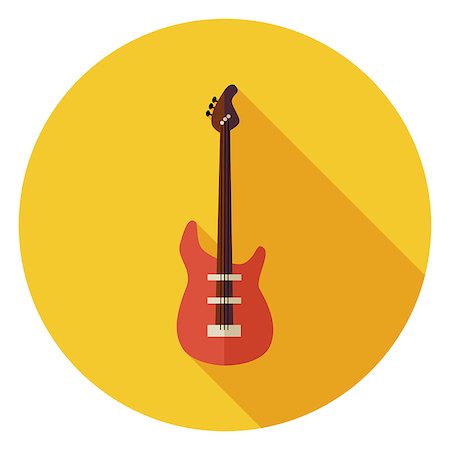 shadow acoustic guitar - Flat String Bass Guitar Circle Icon with Long Shadow. Musical Instrument Vector illustration. Playing the Guitar Object. Rock Live Music. Stock Photo - Budget Royalty-Free & Subscription, Code: 400-08374702