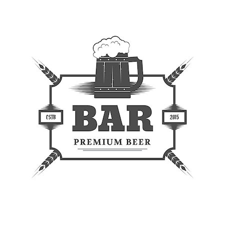 Beer pub, bar vintage signboard. Vector illustration Photographie de stock - Aubaine LD & Abonnement, Code: 400-08374828