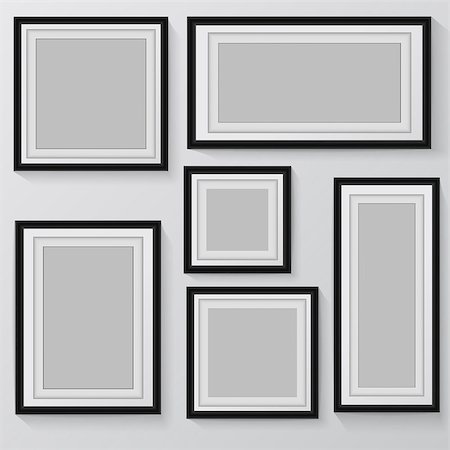 simsearch:400-08621223,k - blank picture frame template set hanging on wall Stock Photo - Budget Royalty-Free & Subscription, Code: 400-08374839