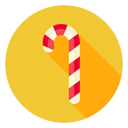 simsearch:400-04271654,k - Candy Stick Circle Icon. Flat Design Vector Illustration with Long Shadow. Merry Christmas and Happy New Year Symbol. Photographie de stock - Aubaine LD & Abonnement, Code: 400-08375040