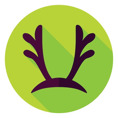stags winter - Reindeer Antlers Circle Icon. Flat Design Vector Illustration with Long Shadow. Merry Christmas and Happy New Year Symbol. Stock Photo - Budget Royalty-Free & Subscription, Code: 400-08375052