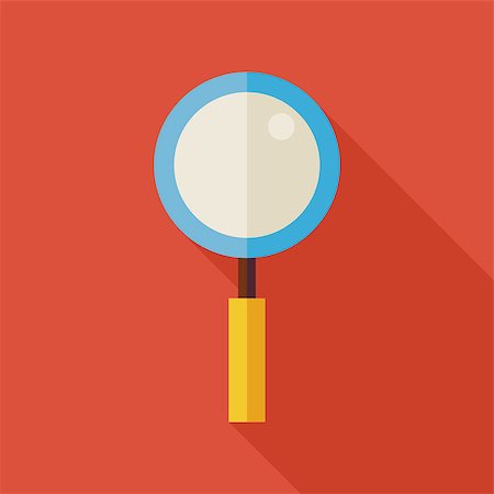 found object - Flat Search Magnifying Glass Illustration with long Shadow. Business Analytics and Statistic Vector illustration. Office Supply and Business Research Object. Stock Photo - Budget Royalty-Free & Subscription, Code: 400-08375070