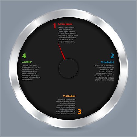 simsearch:400-07620578,k - Abstract infographic design with adjustable needle and metallic ring Fotografie stock - Microstock e Abbonamento, Codice: 400-08375158