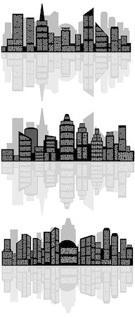 diminishing - Vector illustration of a abstract city silhouette Foto de stock - Super Valor sin royalties y Suscripción, Código: 400-08375203